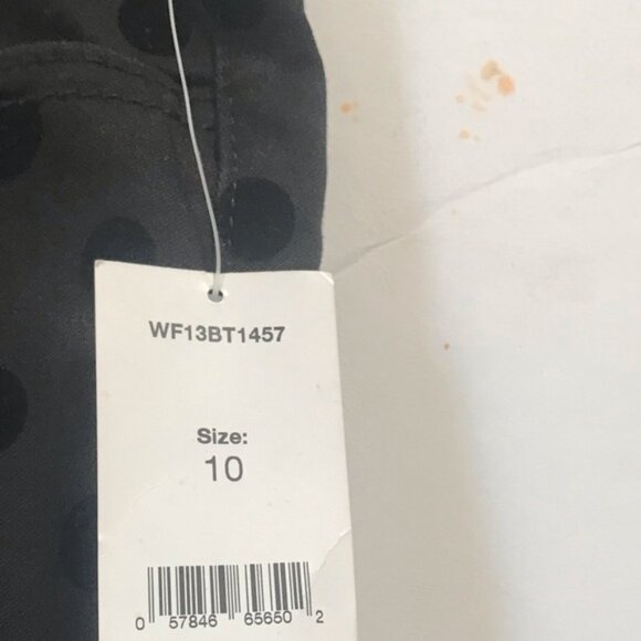 Joe Fresh NEW Slim Polka Dot Black Stretch Pants Zipper Cotton Velvet Pockets 10 - Picture 8 of 12